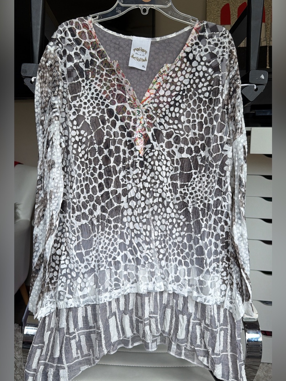 Fleur de Lis animal print top